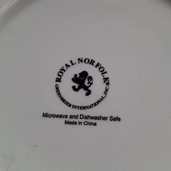 6 Royal Norfolk Bee Happy Luncheon Salad Dessert Plates 7.5" Yellow Floral Bees - Picture 4 of 4